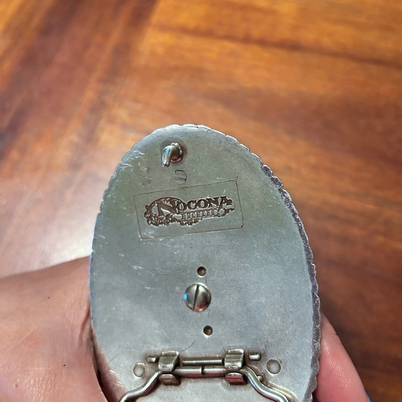 Girls Nocona Pink Western Leather Belt with Silver Horsehead Buckle - Picture 3 of 8